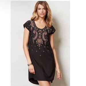 Anthropologie yumi chiaroscuro beaded shift dress